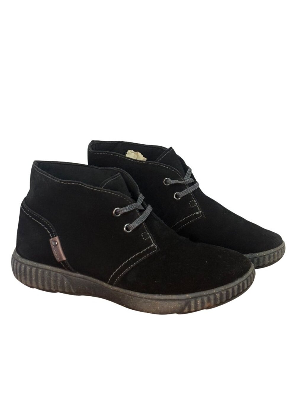 Clarks Womens Black Suede Lace-Up Ankle Boots Size 7.5 M Contour Cushion Sole